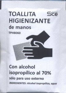 Toallitas Higienizantes Alcohol isopropílico 70%  TPH8060
